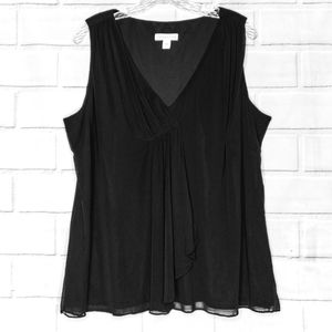 COLDWATER CREEK》Drape Detail•Black Sleeveless Top•